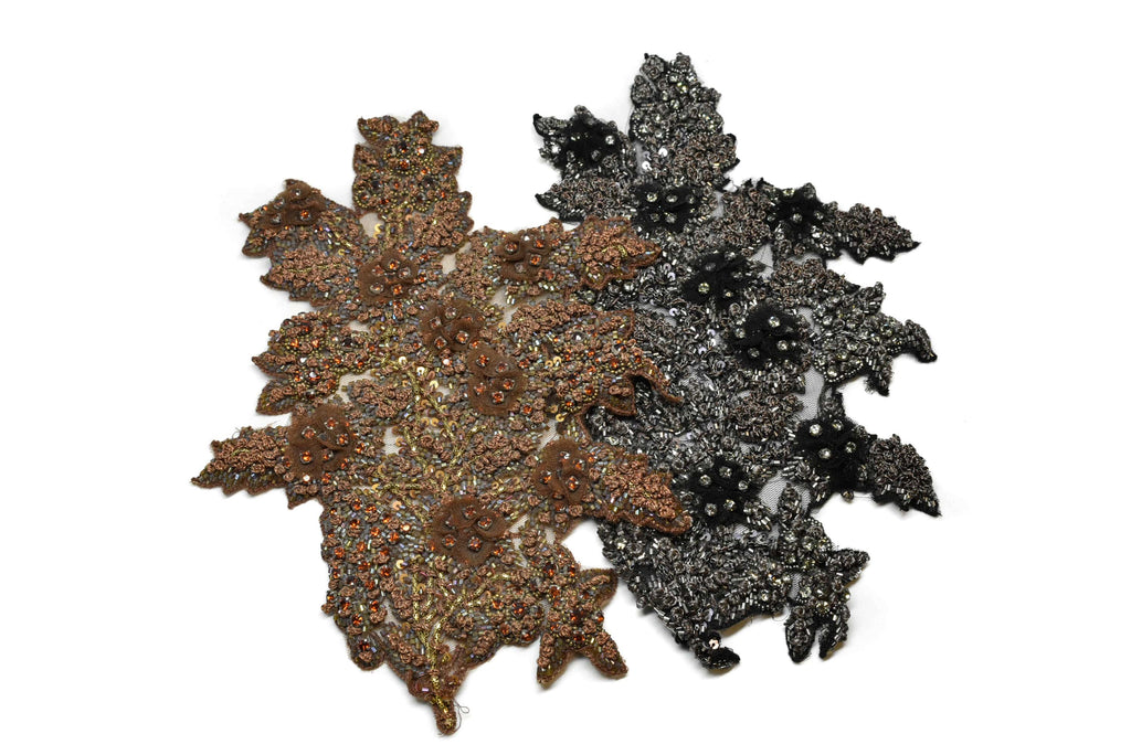 Elegant Floral Appliques | Rhinestone Floral Applique | Flower Patch Applique- Target Trim