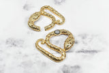 Gold Alligator Head Necklace + Snake Buckle Set