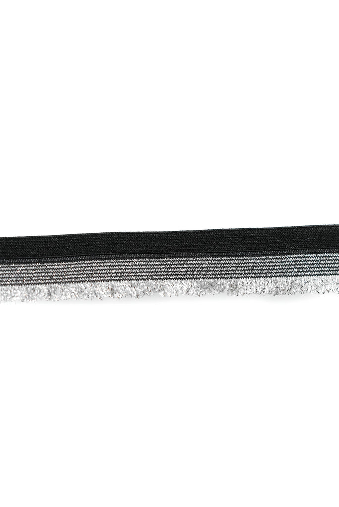 Black and Metallic Silver Striped Trim - Target Trim