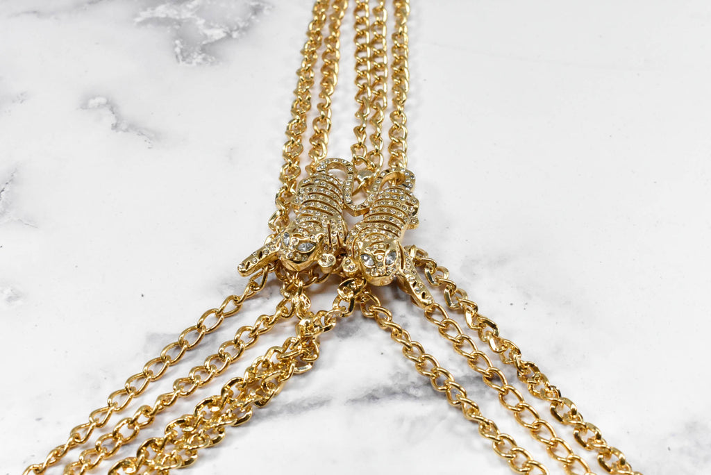 Sew-On Chain Rhinestone Belt Dress Applique