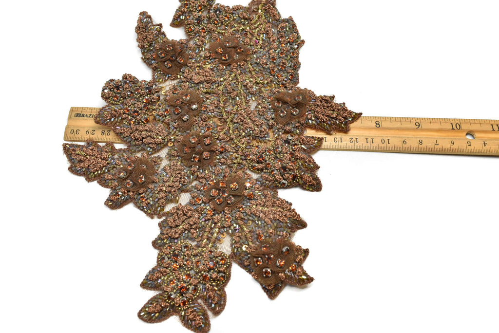 Elegant Floral Appliques | Rhinestone Floral Applique | Flower Patch Applique- Target Trim