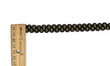 Black and Metallic Gold Gimp Trim 1/2" - 1 Yard