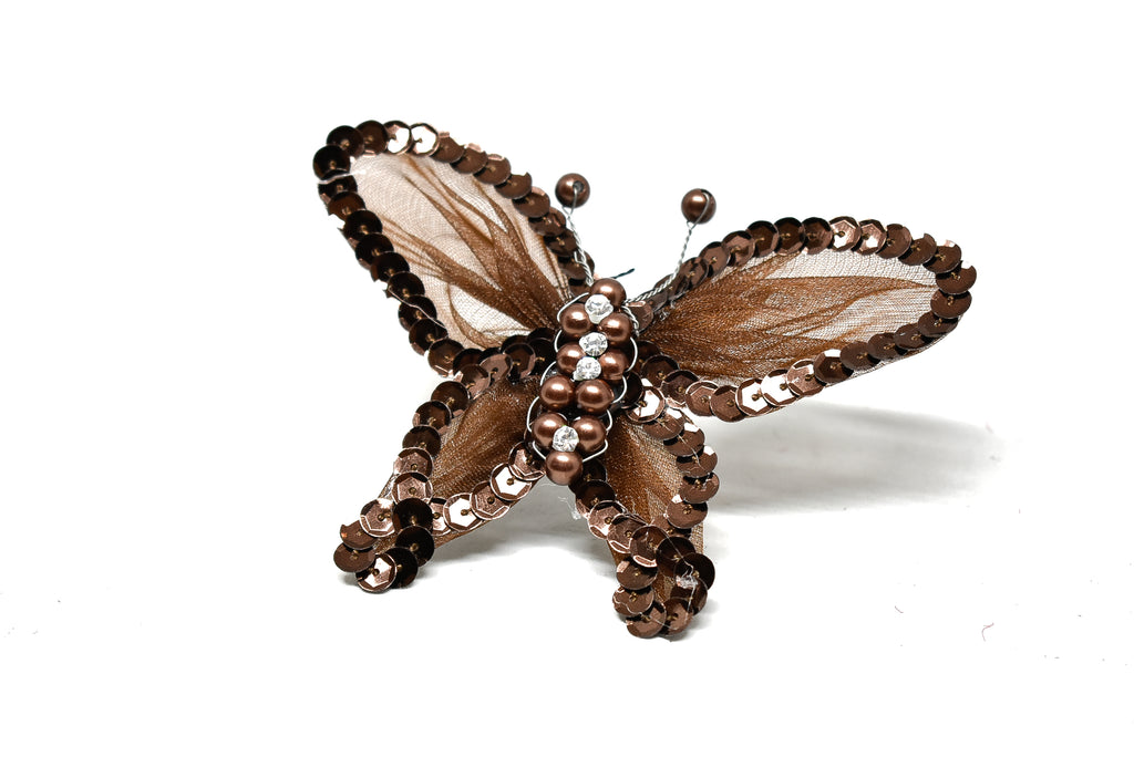 Rhinestone Butterfly Brooch with Beads  Target Trim