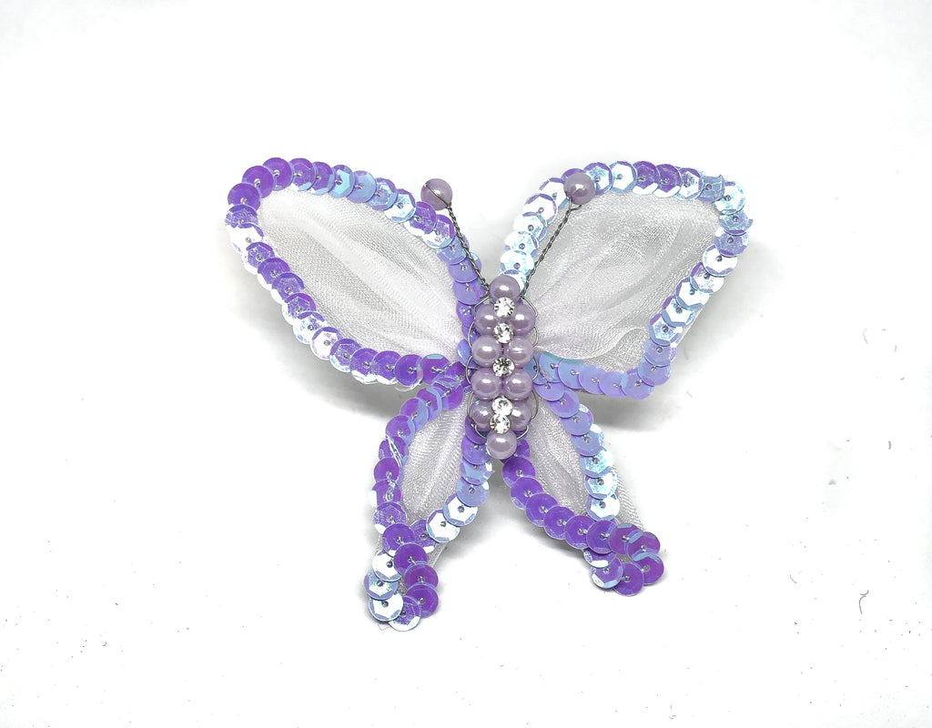 Rhinestone Butterfly Brooch with Beads  Target Trim