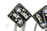 Square Shape Epaulet with Rhinestone, Beads and Dangling Chain -Target trim