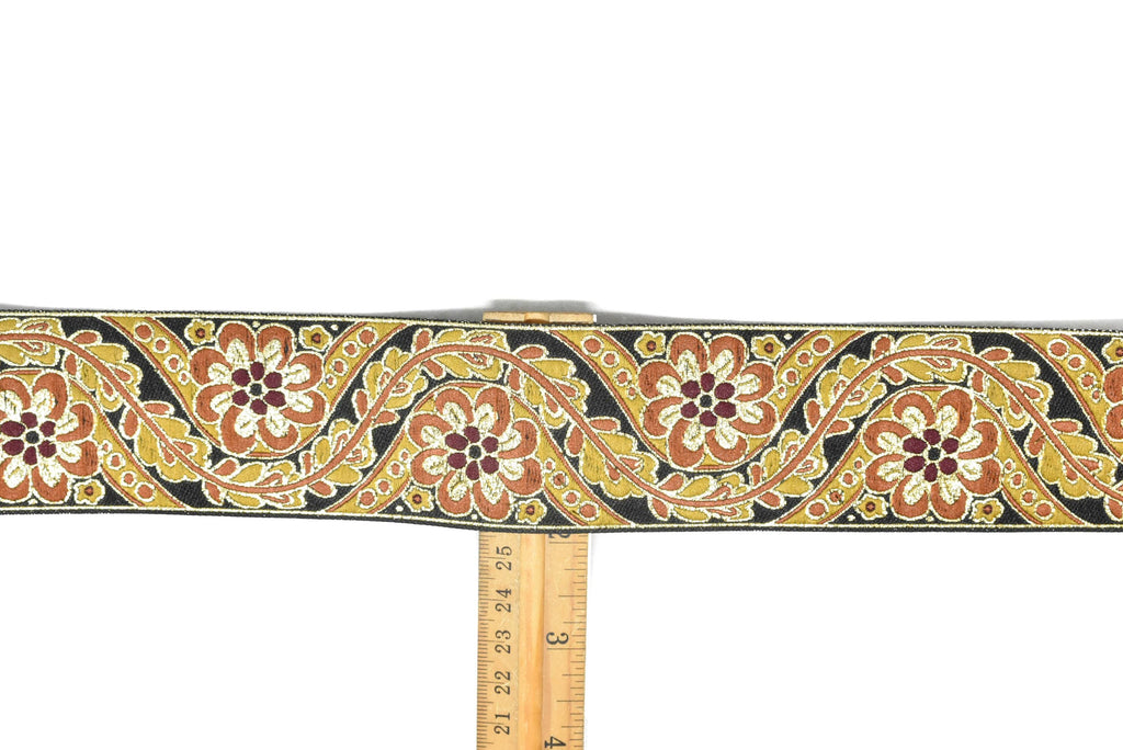 Floral Jacquard Ribbon 1.90" - 1 Yard