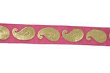 Metallic Gold Paisley Design on Chiffon Ribbon 1" - 1 Yard