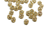 Gold Rhinestone Button Target Trim