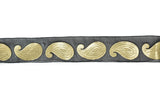 Metallic Gold Paisley Design on Chiffon Ribbon 1" - 1 Yard