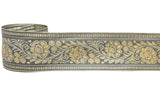 Floral Jacquard Ribbon - Indian Style Trim 2.25" - 1 Yard