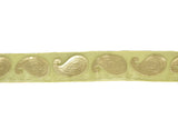 Metallic Gold Paisley Design on Chiffon Ribbon 1" - 1 Yard