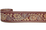 Floral Jacquard Ribbon - Indian Style Trim 2.25" - 1 Yard