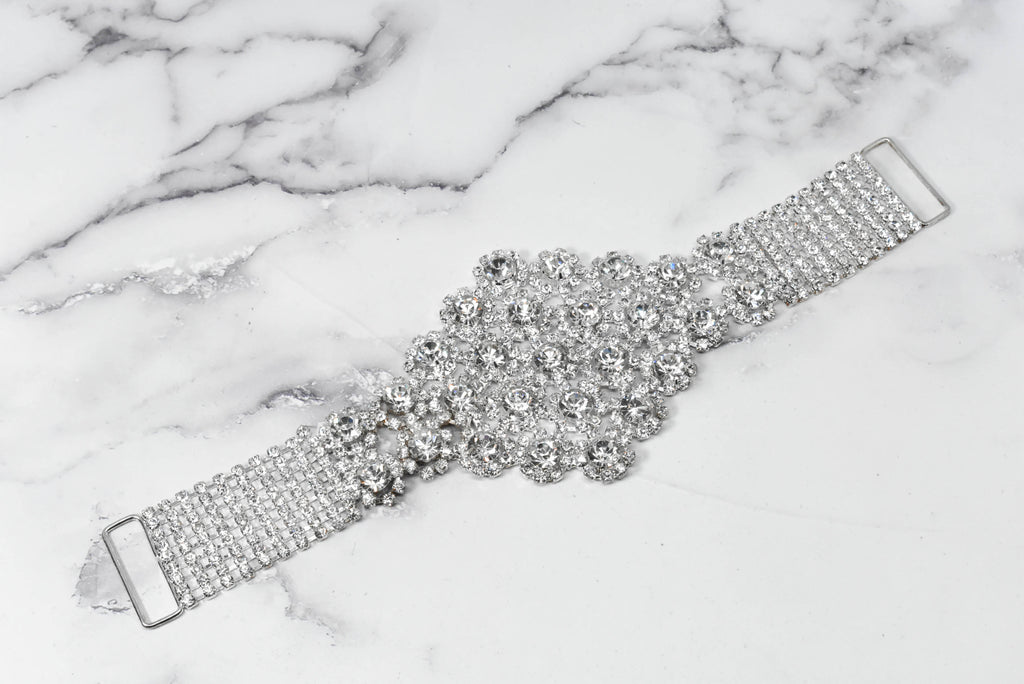 Floral Rhinestone Filled Buckle/Connector