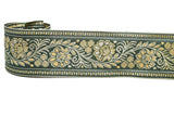 Floral Jacquard Ribbon - Indian Style Trim 2.25" - 1 Yard