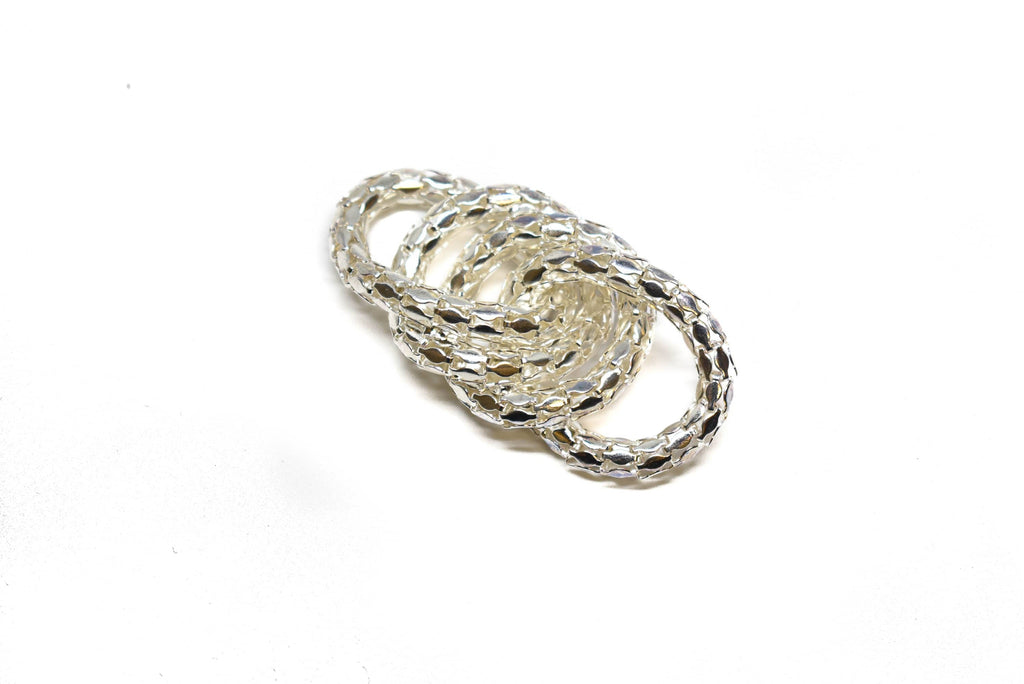 Metallic Loop Chain Applique 1.50" x 3.50" | Chain Patch Applique - Target Trim