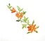 Embroidered Spring Flower Applique | Embroidered Orange Flower Patch | Reflective Orange Flower Patch | High Quality Flower Patch | Long Flower Patch