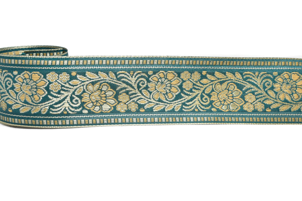 Floral Jacquard Ribbon - Indian Style Trim 2.25" - 1 Yard