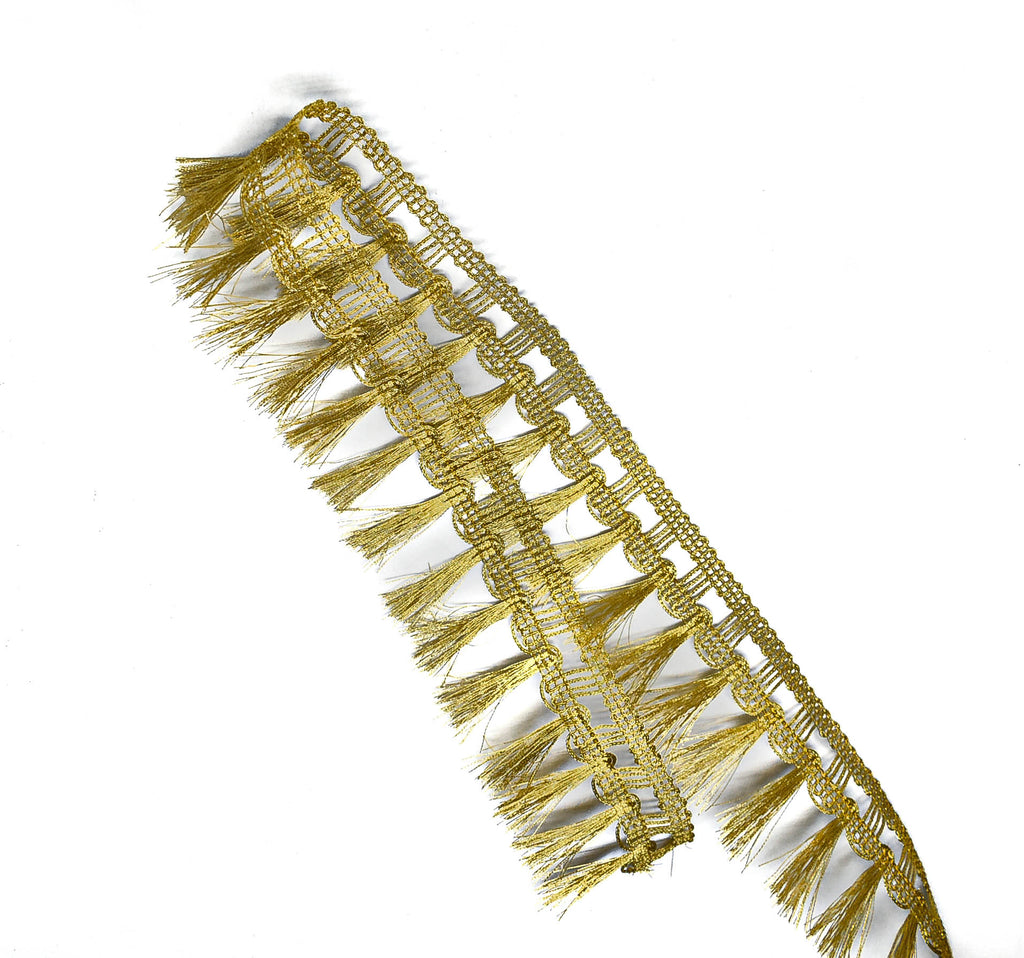 Metallic Gold Fringe Trim 1.75" - 1 Yard