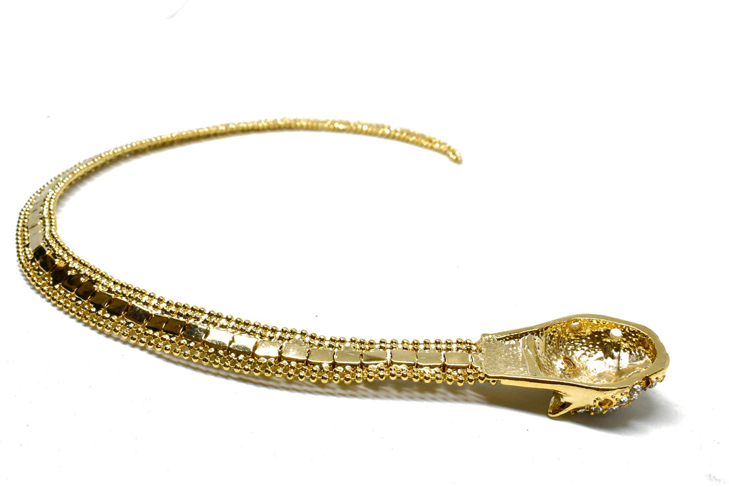 Rhinestone Gold Tiger Metal Applique 16" x 1.25" | Tiger Patch Applique - Target Trim