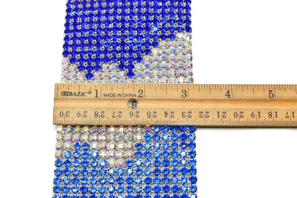 Tri-Color Rhinestone Applique 16" x 3.13" | Patch Applique - Target Trim