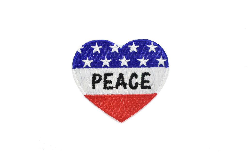 Heart-Shaped Patriotic Peace Iron-On Patch 2" x 2.25" | Heart Patch Applique - Target Trim