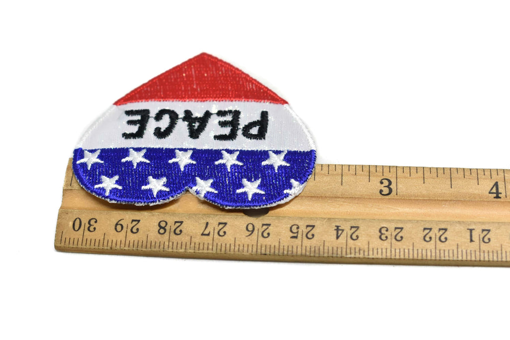 Heart-Shaped Patriotic Peace Iron-On Patch 2" x 2.25" | Heart Patch Applique - Target Trim