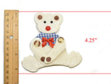 White Bear with Bowtie Patch Applique 4.25'' x 4.50'' - 1 Piece