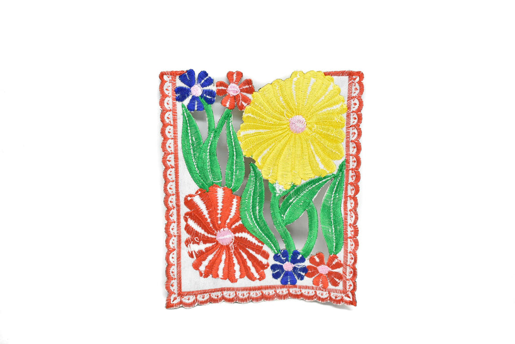 Square Floral Sew-On Applique 6" x 5" | Flower Patch Applique - Target Trim