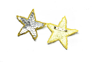 Sequins Beaded Star Patch with Pin 2.50" | Start Patch Applique - Target Trim