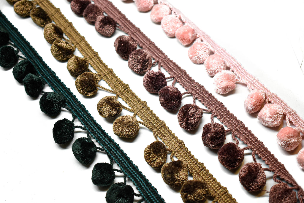Puffy Dangling Pom-Pom Trim 2" - 1 Yard