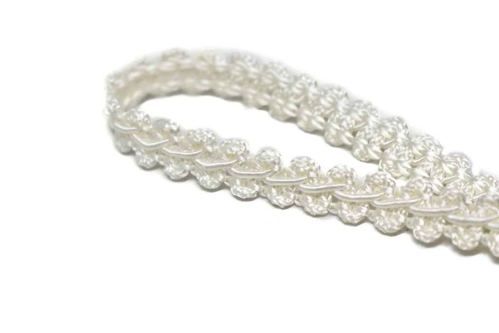 Ivory Braided Gimp Trim 2/5" - 1 Yard