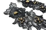 Black Floral Organza Applique | Flower Applique - Target Trim