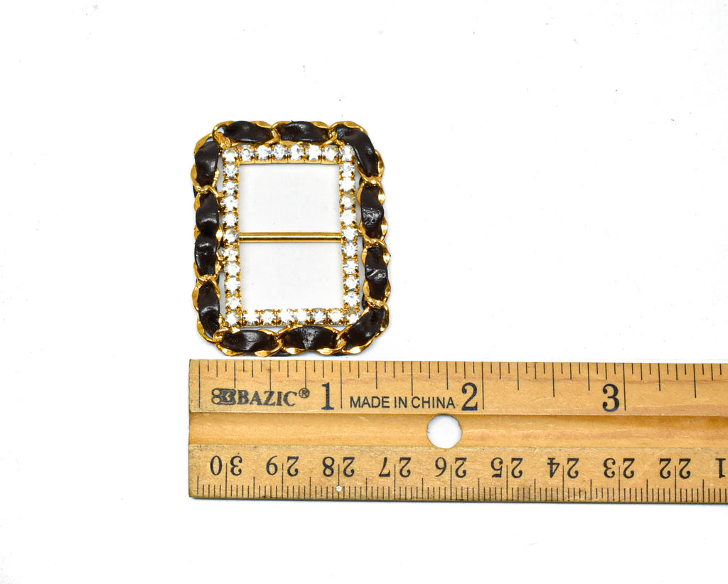 Rhinestone Ribbon Slider Buckle 1.75" x 1.50" - 1 Yard