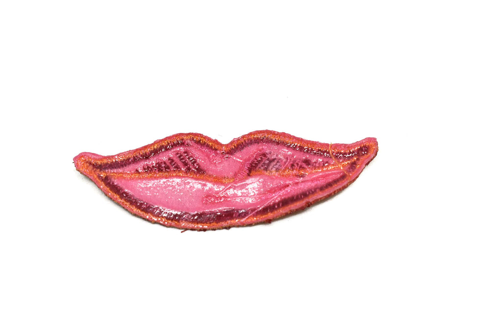 Red Lips w/ Rhinestones Iron-On Patch 2.50" x 0.87"  | Lips Patch Applique - Target Trim