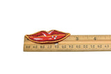 Red Lips w/ Rhinestones Iron-On Patch 2.50" x 0.87"  | Lips Patch Applique - Target Trim