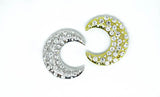 2 1/5" Moon Crystal Rhinestone  Brooch