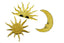 Gold Embroidered Moon Or Sun/Half Sun Iron-On Patch/Applique