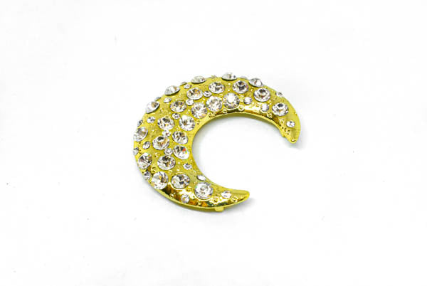 2 1/5" Moon Crystal Rhinestone  Brooch
