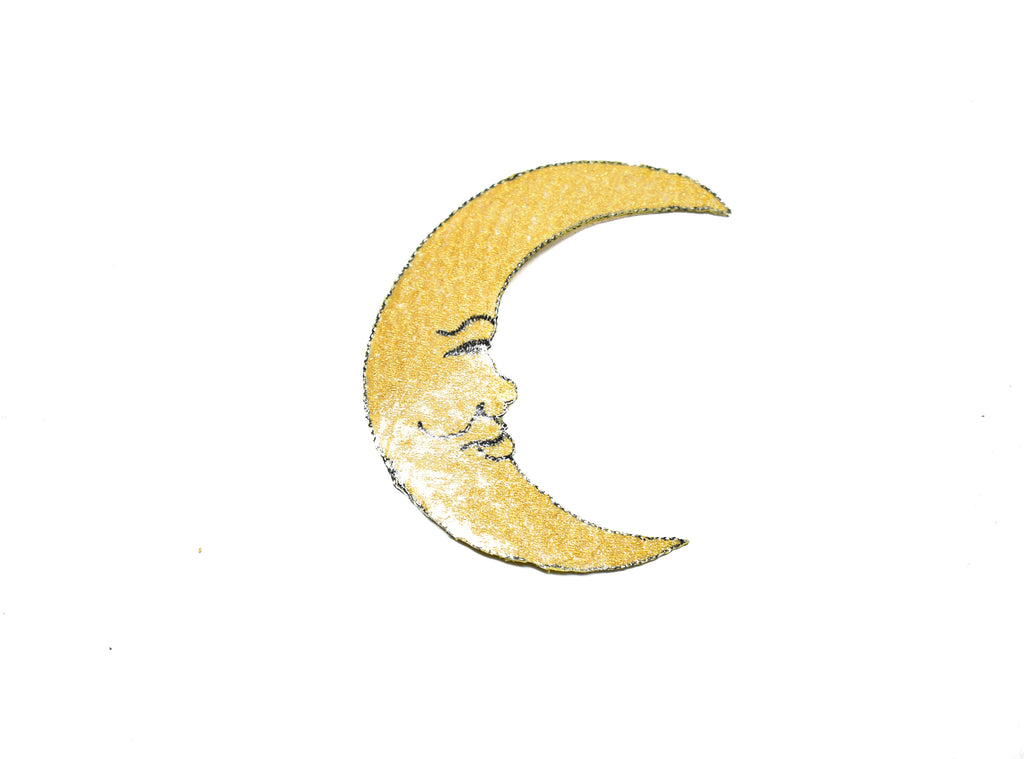 Gold Embroidered Moon Or Sun/Half Sun Iron-On Patch/Applique - Target Trim