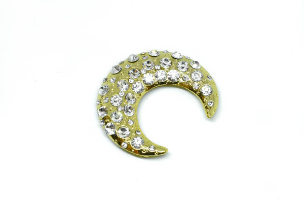 2 1/5" Moon Crystal Rhinestone  Brooch