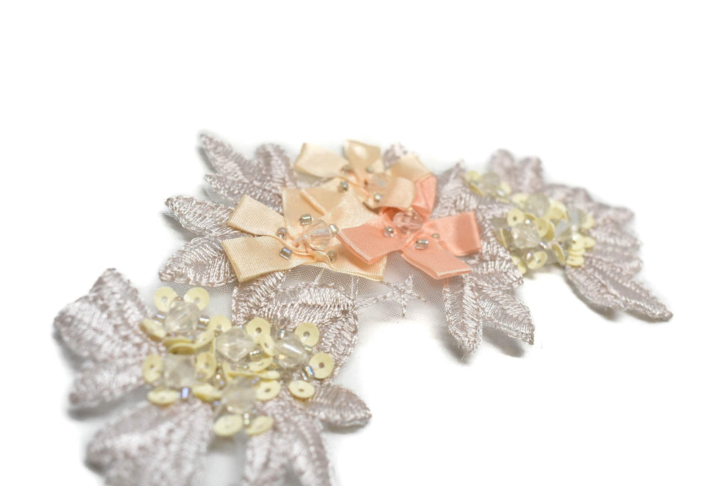 Floral Beaded Organza Applique | Flower Patch Applique - Target Trim