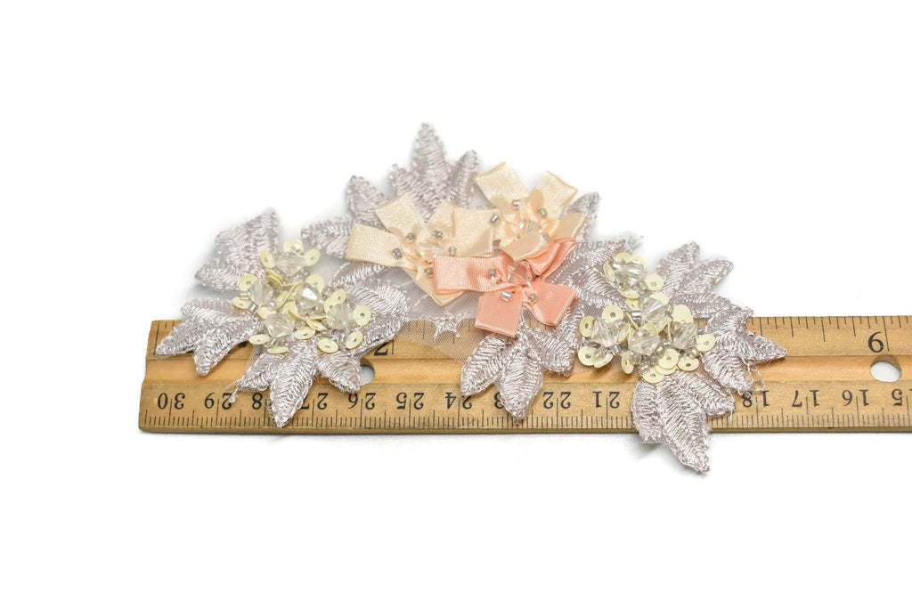 Floral Beaded Organza Applique | Flower Patch Applique - Target Trim