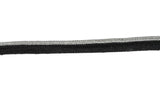 Black and Metallic Silver Non-Stretch Piping- Metallic Piping Trim 0.50" - 1 Yard