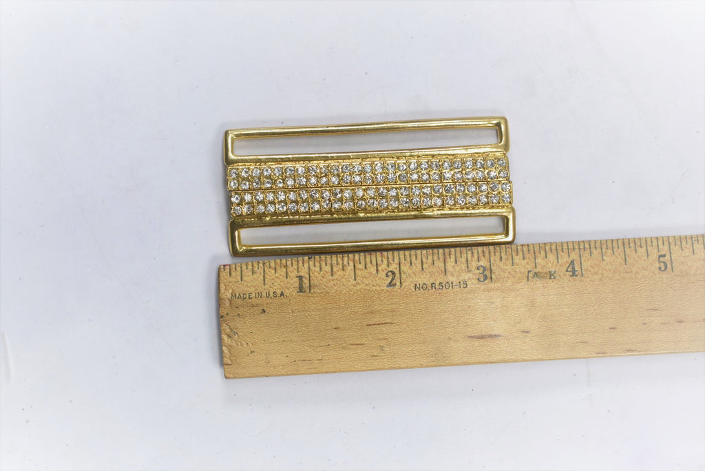 Elegant Golden Sparkling Rhinestone Connector | Shiny Rhinestone Designs Connector | Rhinestone Slider | Rhinestone Buckle Connector | DIY