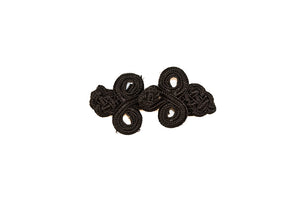 Black Chinese Frog Button Loop - Closure