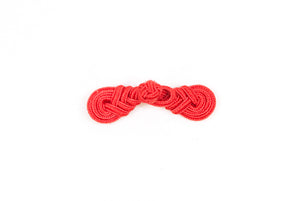 Red Knotted Chinese Frog Button - Closures