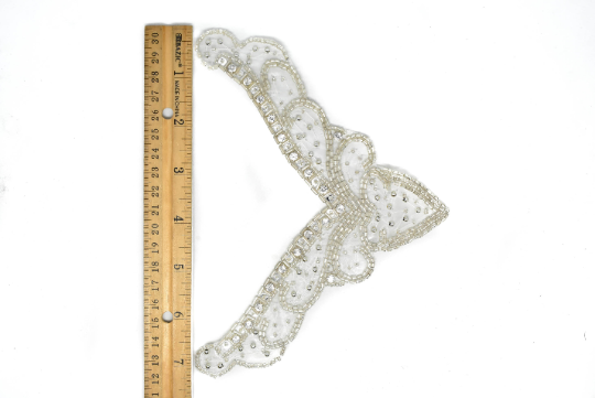 V-Shape Rhinestone Iron-on Applique 7.25" x 5.50" | Patch Applique - Target Trim