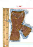 Brown Cowboy Jean Applique 5.50" x 3.50" | Cowboy Applique | Cowboy Patch Applique | Target Trim