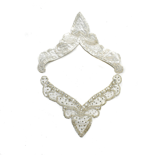 V-Shape Rhinestone Iron-on Applique 7.25" x 5.50" | Patch Applique - Target Trim