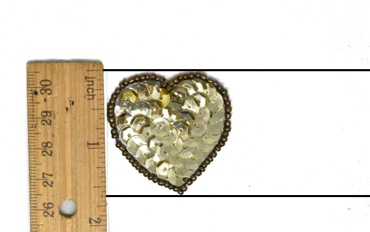 Tiny Sequin Heart Appliques 1.75" x 1.63" | Sequined Tiny Heart Patch Applique - Target Trim